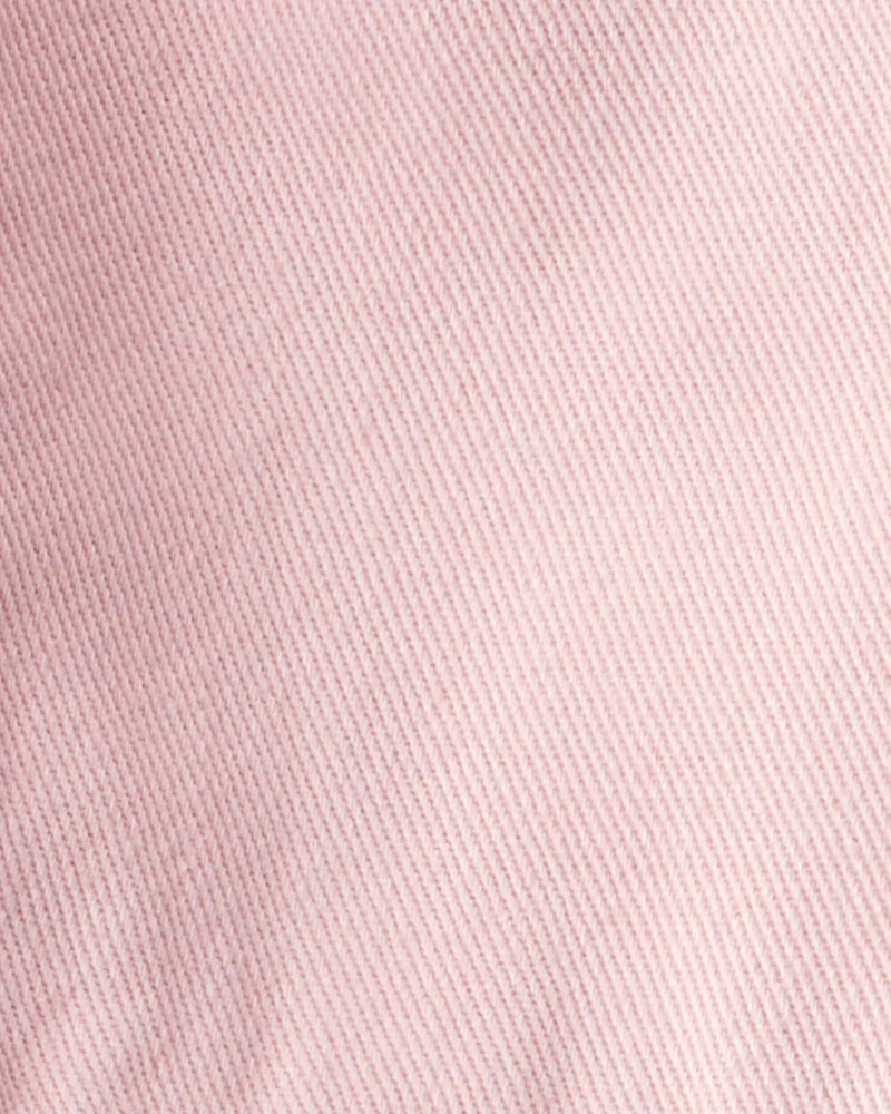 Baby Girl Cotton Cargo Joggers - Pink