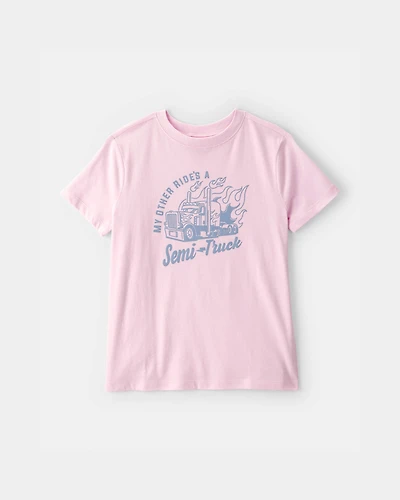 Boys Semi-Truck Graphic Tee - Pink