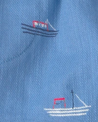Baby Boy Sailboat Twill Shorts - Blue
