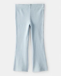 Toddler Girl Pull-On Flare Stretch Rib Leggings - Blue