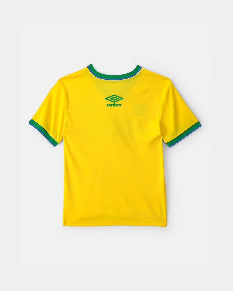 Kids Umbro Brazil Soccer Jersey - Yellow/Green