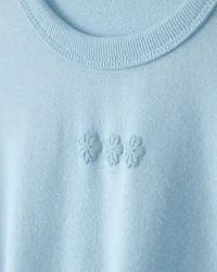 Toddler Girl Flowers French Terry Pullover Sweatshirt - Blue