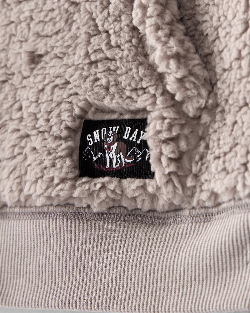 Toddler Boy Sherpa Pullover Sweatshirt - Brown