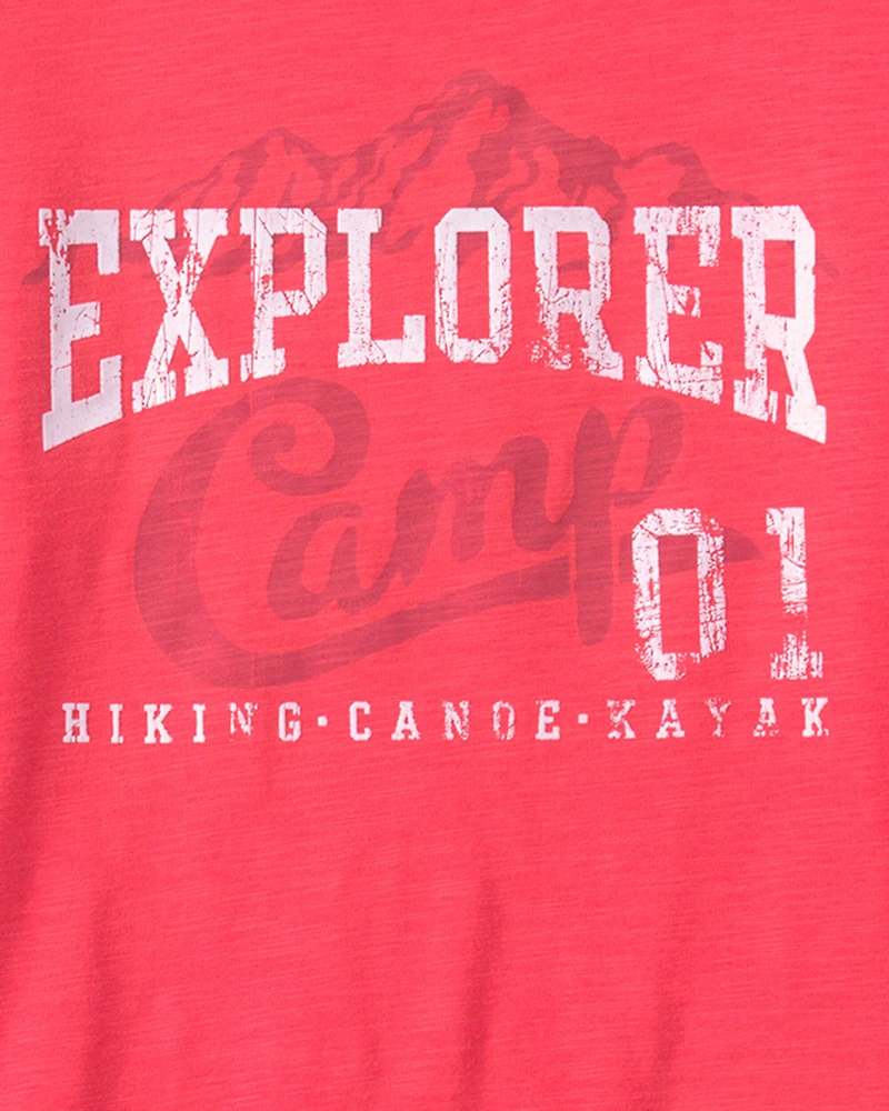 Boys 'Explorer Camp' Graphic Tee - Orange
