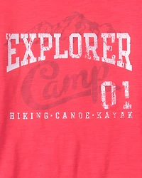 Boys 'Explorer Camp' Graphic Tee - Orange