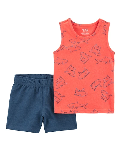 Baby 2-Piece Shark Tank & Pull-On Short Set
