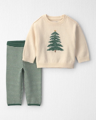 Baby 2-Piece Organic Cotton Sweater Knit Top & Pant Set