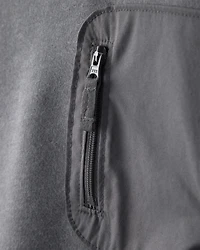 Baby Boy French Terry Zipper Pullover Sweatshirt - Grey