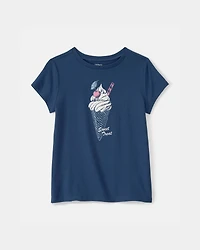 Girls Ice Cream Graphic Tee - Blue