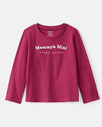 Toddler Girl Mommy's Mini Long-Sleeve Graphic Tee - Burgundy