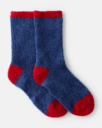 Kid Striped Crew Socks - Navy/Red
