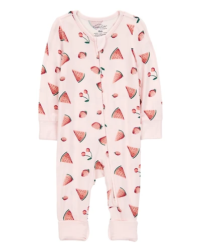 Baby Girl Watermelon 2-Way Zip PurelySoft Footless Sleeper