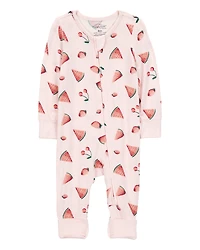 Baby Girl Watermelon 2-Way Zip PurelySoft Footless Sleeper
