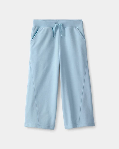Toddler Girl French Terry Wide-Leg Pants - Blue