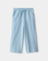 Toddler Girl French Terry Wide-Leg Pants - Blue