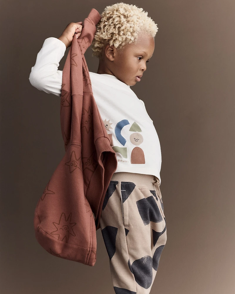 Toddler Race You There' Fleece Hoodie - Rust