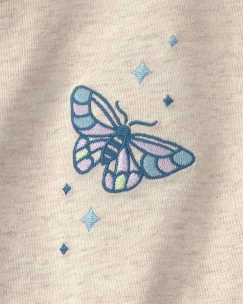 Girls Butterfly Long-Sleeve Top - Ivory