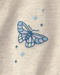 Girls Butterfly Long-Sleeve Top - Ivory