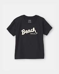 Toddler 'Beach Snacks' Graphic Tee - Black