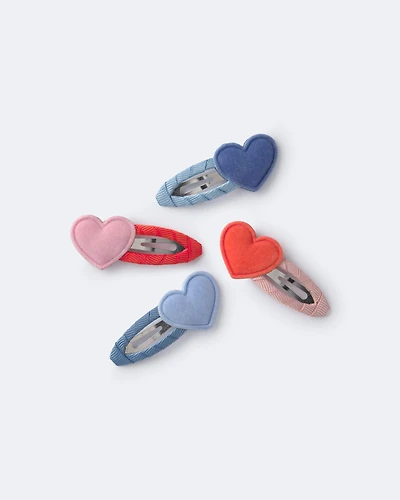 Toddler Girl 4-Pack Heart Clips