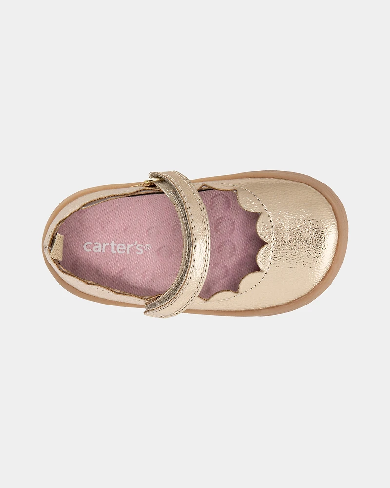 Baby Girl Every Step® First Walker Shiny Dress Shoes - Gold