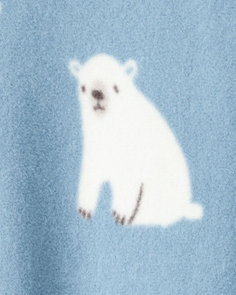 Toddler Boy 1-Piece Polar Bear Fleece Footie Pyjama - Blue