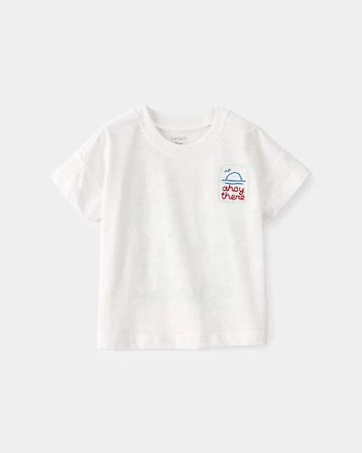 Baby 'Ahoy There' Graphic Tee - White
