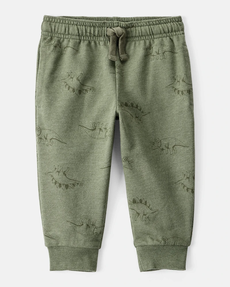 Baby Boy Dinosaur French Terry Jogger - Green