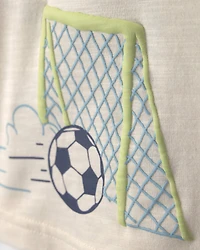 Toddler Boy Dinosaur Soccer Graphic Tee - Cream