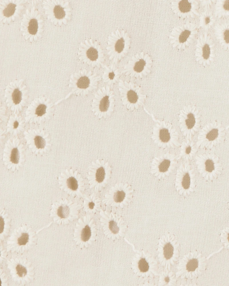Baby Solid Cotton Dress - Cream