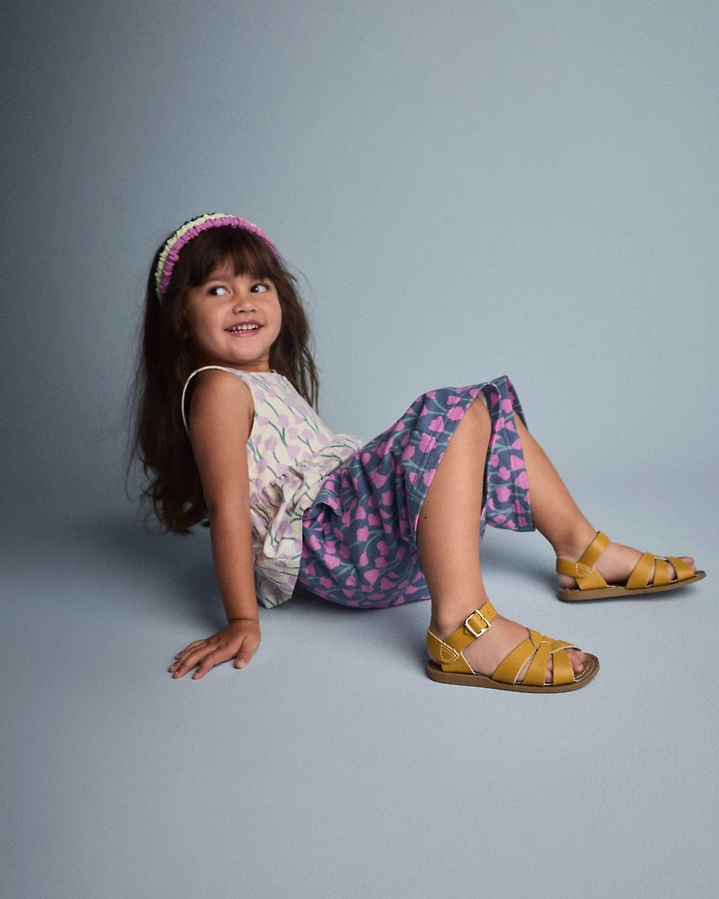 Toddler Girl Wide-Leg Pants Wildflowers - Slate Blue/Purple