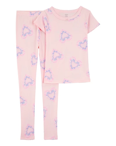 Girls 2-Piece Heart 100% Snug Fit Cotton Pyjamas