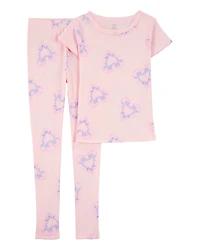 Girls 2-Piece Heart 100% Snug Fit Cotton Pyjamas