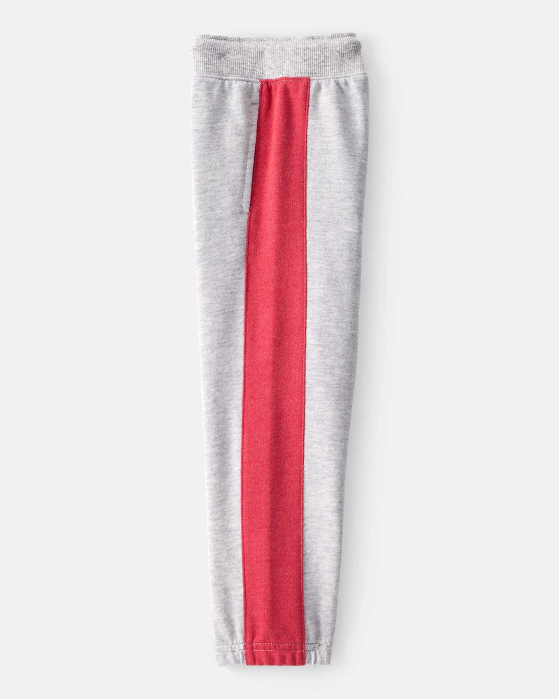 Toddler Boy Striped French Terry Joggers - Gray