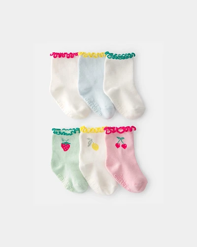 Baby Girl 6-Pack Fruit Crew Socks