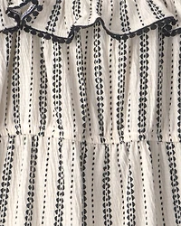 Toddler Girl Striped Ruffle Jumpsuit - Cream