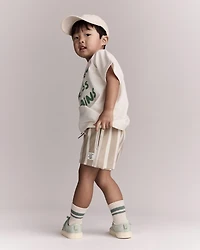 Toddler City Park™ Shorts Stripes - Khaki/Cream