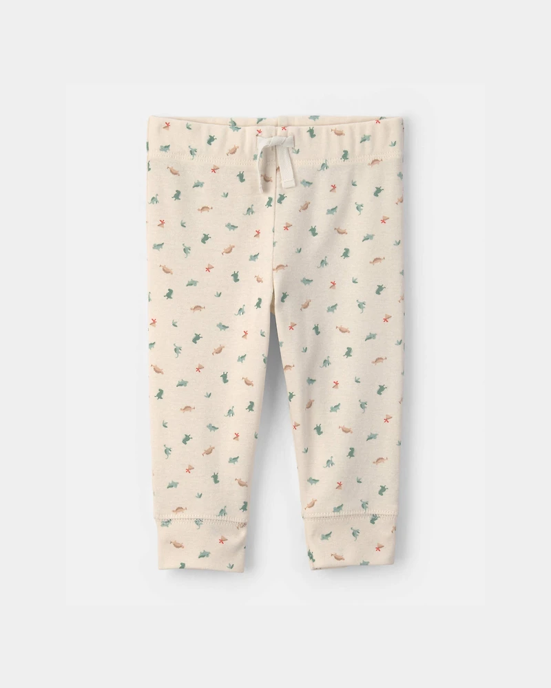 Baby Boy 4-Piece Dinosaur Outfit Set - Green/Ivory