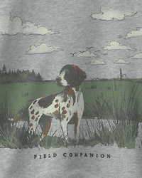 Boys Dog French Terry Pullover Sweatshirt - Grey