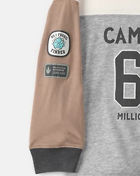 Toddler Boy 'Camp Dino' Long-Sleeve T-Shirt - Brown/Grey