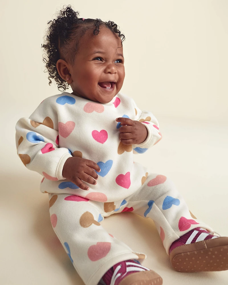 Baby Girl 3-Piece Heart 'I Love Daddy' Fleece Layering Set