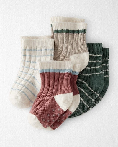 Baby Girl 4-Pack Organic Cotton Socks Stripes