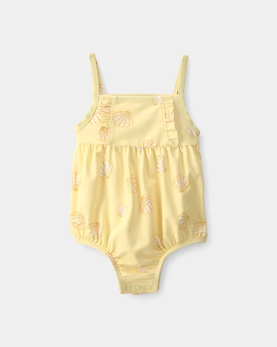 Baby Girl 1-Piece Shell Swimsuit - Yellow
