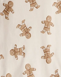 Toddler Organic Cotton Pyjamas Set Gingerbread Man Print