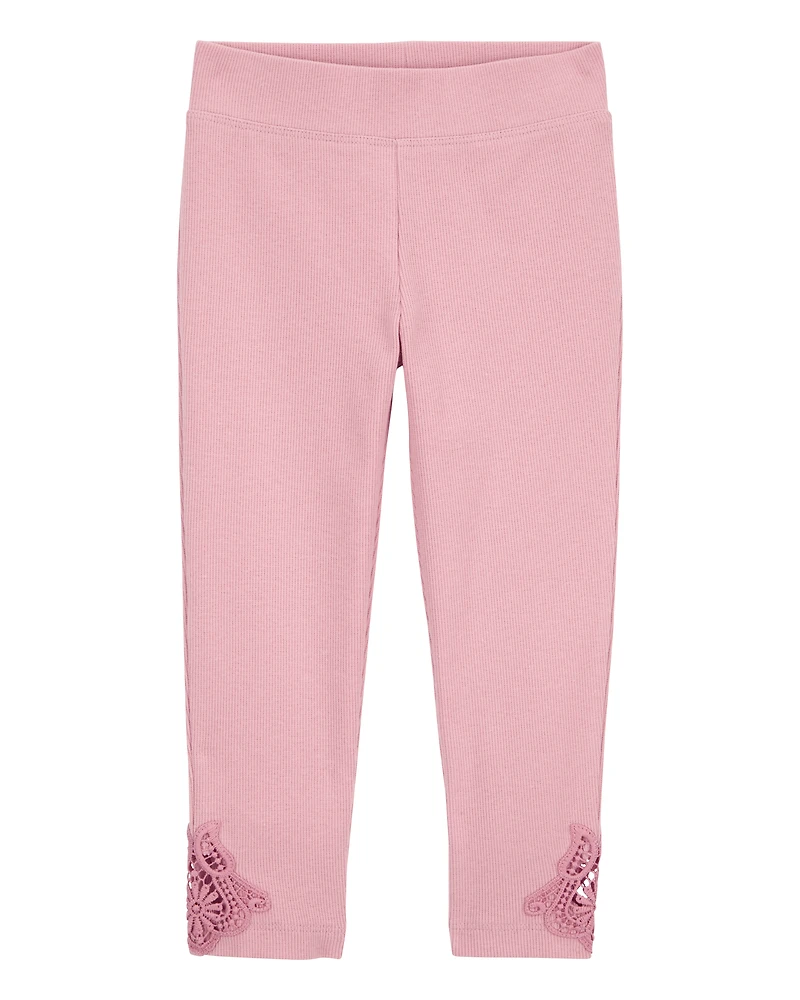 Toddler Lace Detail Ribbed Leggings