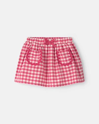 Baby Girl Gingham Pocket Skort – Red
