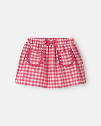 Baby Girl Gingham Pocket Skort – Red