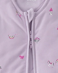 Baby Girl Fairytale 2-Way Zip Wearable Blanket - Purple
