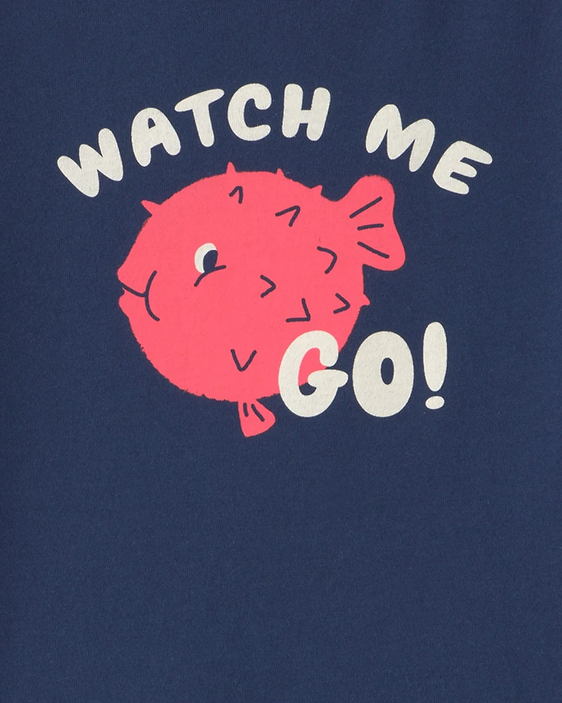 Toddler Boy Puffer Fish Graphic Tee – Navy