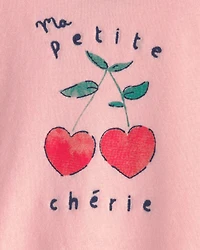 Baby Girl Cherry Top - Pink